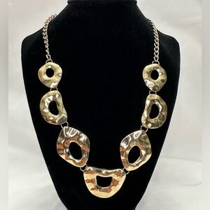 Chic Gold-Tone Necklace, Earrings and Bracelet with Openwork Design